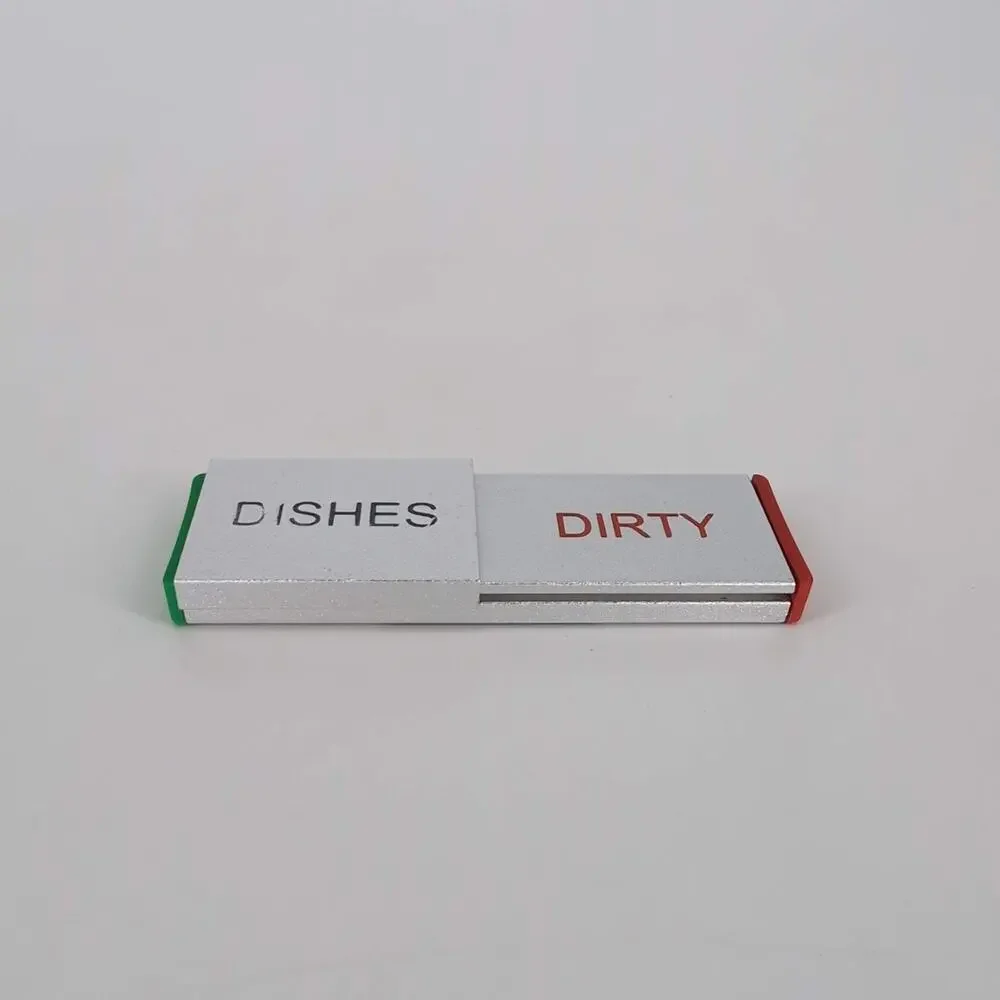 Dishwasher Magnet Clean Dirty Dishes Aluminum Sign Adhesive by Glide Signs - GUC